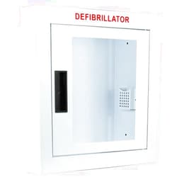 CUBIX SAFETY Semi-Recessed, Nonalarmed AED Cabinet, Large. Fits All Defibrillators on The Market. Measures 16