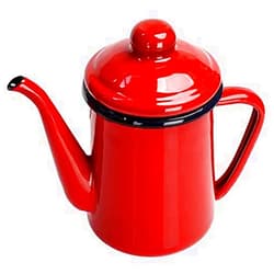 YiMiBaiHuo Kettle Enamel Kettle Red Gooseneck Kettle Creative Retro Stovetop Natural Gas Tea For Use at Home Or Campsite Warm Gift Teapot with Infuser
