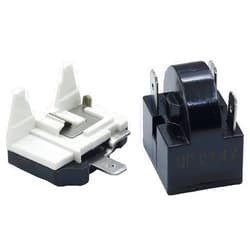 TUAIC 1Pcs QP-02-4.7 PTC Refrigerator Start Relay 3Pin Coolers Compressor Starter 4.7 Ohm with 1Pcs Refrigerator Overload Protector 1/2HP