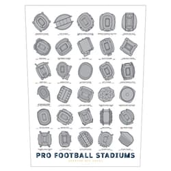 Pop Chart Lab Pop Chart | Football Stadiums Scratch-Off Poster | 12
