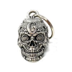 Bravo Bells Motorhead Skull Motorcycle Biker Bell Accessory or Key Chain for Luck