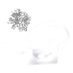FOLAI 50 Pcs White Cable Tie Base Saddle Type Mount Wire Holder, Cable Zip Ties with Self-Locking 6 Inch & 0.145 Inch,#8 x 0.6 Inch Deep Thread Pan Head Screws