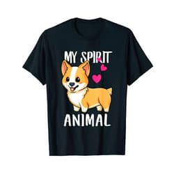 KNG-Art Welsh Corgi Puppy Pet Ever Costumes My Spirit Animal, Corgi Dog Love-r Dad Mom, Boy Girl Funny T-Shirt