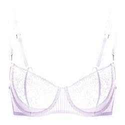 DOBREVA Women's Sexy Lace Push Up Plus Size Bra Sheer Balconette Underwire Unlined