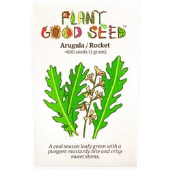 Plant Good Seed Organic Arugula/Rocket Seeds - Pack of 600 Heirloom Seeds for Planting Vegetables, Gardening Supplies, Microgreen Seeds - Non-GMO, Open Pollinated, from USA