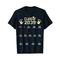 Class 2039 Handprint Back To School Graduation Class of 2039 Grow with Me Pre-K to 12th Grade Handprint T-Shirt
