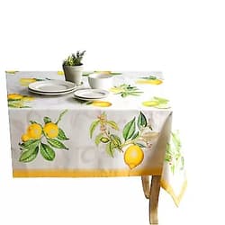 Maison d' Hermine Limoncello 100% Cotton Tablecloth for Kitchen Dining | Tabletop | Decoration | Parties | Weddings | Spring/Summer (Square, 54 Inch by 54 Inch). Square (54