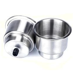 Marinebaby 2PCS Stainless Steel Cup Drink Holder with Drain Marine Boat Rv Camper