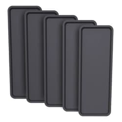 WAYNHUI Plastic Plant Drip Trays for Planters, 5pack Saucers Pots, Rectangular Saucer Pans for Indoors, Outdoors (15.7x5.9x0.8in)