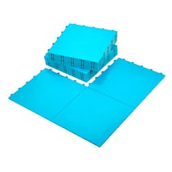 InOut Flooring 15 Teal Tiles - High Durability Colored Flooring Tiles - Interlocking Versatile Training Surface - Roller Skate Indoor&Outdoor, Dance Floor Tiles, Basketball Tiles, Multi Sports Floor
