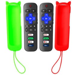 SOTATOO (Pack of 2) Replacement Remote for Roku TV with Soft Protective Case(Glow in The Dark), Universal Remote for TCL Roku/Hisense Roku/Onn Roku/Sharp Roku/Element Roku/Philips Roku Smart TVs