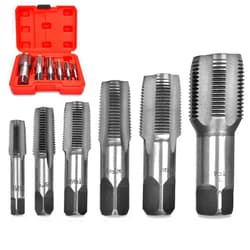 Comfylichi 6 Pack NPT Pipe Tap Set - NPT Thread Forming Taps with Storage Box Carbon Steel Pipe Tap Set Includes 1/8