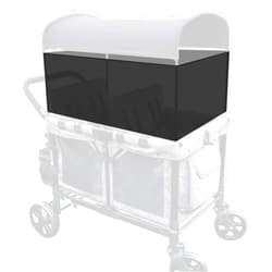 LUAATT 4-Sided Lightweight Elastic Mesh Sunshade Fence Compatible for Wonderfold W4/W2 Wagon Stroller All Models,Not Obstructing Vision Sunshade Net (Black)