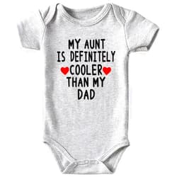 Acwssit Aunt Cool Than Dad Baby Boy Clothes Unisex Funny Baby Girl Baby Bodysuit 0-3 months