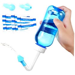 Carllg Neti Pot - Nasal Irrigation Wash Bottle with Sinus Rinse Salt for Adult & Kid (300ml Bottle with 30 Salt Packets)