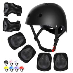 WayEee Kids Bike Helmet Set Skateboard Knee Pads, Helmet Pad Set Protective Gear Set Adjustable for Girls Kids 3-10 Helmet Elbow Pads Wrist Guards for Sport Cycling Bike Roller Skating Scooter