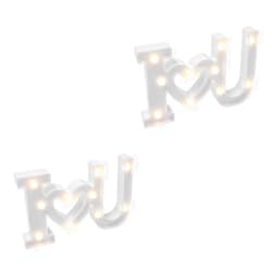 UPKOCH 2pcs Bed Room Decor Decoration for Bedroom Window Decoration Fnypretty Neon Sign Lamp Decorative