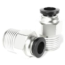 TAILONZ PNEUMATIC Male Straight 8mm Tube OD x 1/4 Inch NPT Thread Push to Connect Fittings PC8-N2 (Pack of 10)