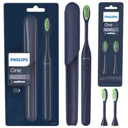 Philips Sonicare Philips One by Sonicare Battery Toothbrush, Brush Head Bundle, Midnight Blue, BD1002/AZ