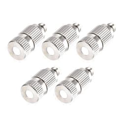 uxcell Brass Misting Nozzle - 3/16-inch Threaded 0.1mm Orifice Dia Fogging Spray Head for Outdoor Cooling System - 5 Pcs Silver Tone