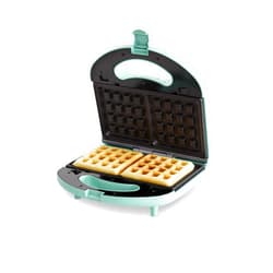 GreenLife Electric Waffle Sandwich Maker, Toaster, Panini Press with Healthy Ceramic Nonstick Plates, Perfect for Tuna Melts, Crispy Rice, Grilled Cheese, LED Indicator Light, PFAS-Free, Turquoise