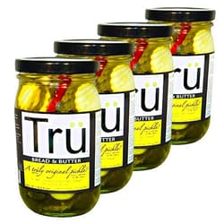 Tru Pickles Bread and Butter By Tru Pickles. 16 OZ Gourmet, Made with the Perfect Balance of All Natural Ingredients. (4 Pack)