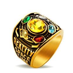 Valily Stainless Steel Infinite Power Gauntlet Ring for Men, Customize Available