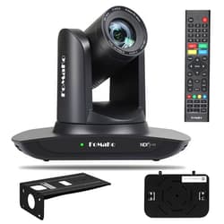 FoMaKo NDI Camera, AI Auto Tracking HDMI PTZ Camera, 20x Optical Zoom LAN USB3.0 HDMI Camera for Church Services Worship Education, PoE 1080P60 (Support NDI 6 & NDI HX3) FMK20UH NDI-B(Black)