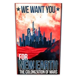 LuminDaze Colonize Mars Poster Retro Space Wall Art Outer Space Travel Picture Decoration Exoplanet Galaxy Mars Planet Exploration Art Canvas Print Retro Futuristic 12x18inch Unframed