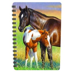 3D LiveLife Jotter - Mare & Foal from Deluxebase. Lenticular 3D Horse 6x4 Spiral Notebook with plain recycled paper pages. Artwork licensed from renowned artist Cynthie Fisher