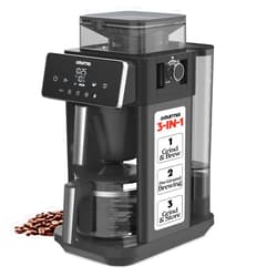 Gourmia 10 Cup Grind & Brew Coffee Maker - Built-In Burr Grinder, 3 Brew Strengths, Programmable Digital Display, Pause & Serve, Keep Warm, Auto Shut Off, Black