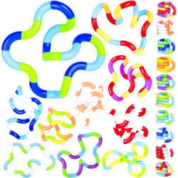 LENDOD (20-Pack) Quiet Fidgets for Classroom Kids Silent ADHD, Brain Imagination Tools Multicolored Fidget Twist Toys, Relaxation Therapy & Stress Relief Education Toys - Gift for Teens and Adults