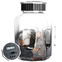 Vcertcpl X-Large Piggy Bank for Adults Kids, Vcertcpl Digital Coin Counting Bank with LCD Counter, 2.4L Capacity, Great Coin Counter Bank Money Counting Jar with Total Amount Displayed, Bank for All US Coins