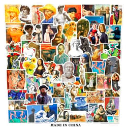 Myasrelae Premium Art Painting Sticker Pack - Set of 104 Famous Masterpieces Waterproof Vinyl Artist Decals