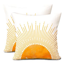 Aportt Sun Sunrise Sunshine Pillow Covers 18X18 Inch Sunset Boho Abstract Couch Pillow Cases Mustard Yellow Bohemian Throw Pillows Set of 2 Beachy Room Decor Aesthetic For Couch Sofa Bed Dorm Porch Outdoor