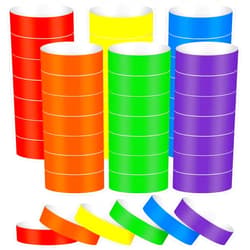 TaoBary 600 Counts Paper Wristbands Neon Wrist Bands Waterproof Hand Bands for Events Bulk Party Armbands Multicolor Pack Adhesive Bracelets Identification Wristbands for Concert Classroom (Neon Style)