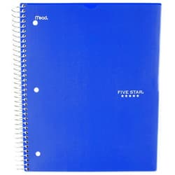Five Star Spiral Notebook, 3 Subject, College Ruled Paper, 150 Sheets, 11