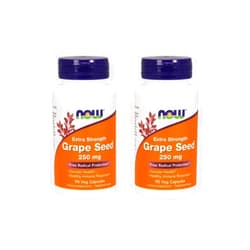 NOW Foods Grape Seed Extract 250mg, 90 Vcaps - (Pack of 2)