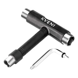 KVENI Skate Tool All-in-One, Multi-Function Portable Skateboard T Tools Accessory - with T-Type Allen Key and L-Type Phillips Head Wrench Screwdriver
