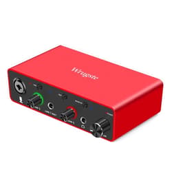 Wrugste USB Audio Interface Solo(24Bit/192kHz)+48V Phantom Power for Computer Recording Podcasting and Streaming Plug and Play Noise-Free Wrugste XLR Audio Interface for PC No Software Included