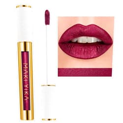 MAKI YIKA Dark Purple Lipstick for Women Metallic Lipsticks Glitter Long Lasting Lipstick No Smudge No Transfer Liquid Lip Gloss (BR16 Last Kiss)