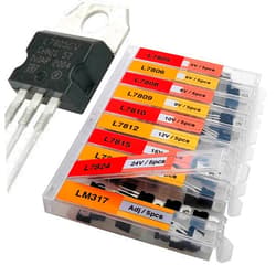 EEEEE 10 Values 50 Pcs Linear Voltage Regulator Positive External Voltage Kit LM317 L7805 L7806 L7808 L7809 L7810 L7812 L7815 L7818 L7824 TO-220 Package Adjustable Voltage Regulator Assortment Kit