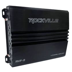 Rockville RVF-2 4-Channel Car Amplifier, 1200W Peak/300W RMS, Class-AB, MOSFET, Adjustable Crossover, Bass EQ, Perfect for Subwoofers and Car Audio