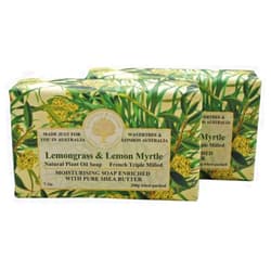 Wavertree & London Lemongrass & Lemon Myrtle Scented Natural Soap (2 Bars), 7oz Moisturizing French Triple Milled Soap Bars enriched with shea butter - Pure Plant Oil Bath & Body Soap Bars