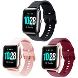 ViCRiOR Bands Compatible with ID205L Smart Watch, 19mm Quick Release Soft Silicone Fadeless Pattern Printed Floral Replacement Band for ID205L, ID205G ID205 ID205U ID205S