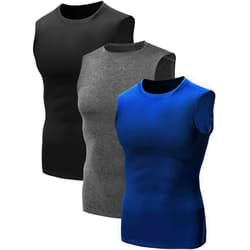 NELEUS Men's 3 Pack Dry Fit Compression Tank Top