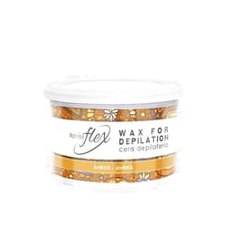 Italwax Flex Amber - 397g / 14oz - Soft wax for hair removal - Unscented - Liposoluble syntetic formulation - Ideal for waxing all body area​