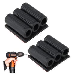 Weigongr Drill Bit Holder Tool Holster, with High Strength Adhesive Drill add-on for Easy Carry up to Six Driver Bits on The Side of Your Power Drill or Driver for Home Improvement(2 Pack)