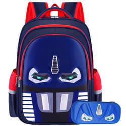 GAGABEN 2PCS Personalized Backpack with Zipper Pouch Set 3D Design Travel Daypacks Large Capacity Lightweight Backpack Blue