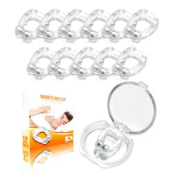 Mobi Lock Magnetic Nasal Clip (Pack of 12) - Silicone Nose Clip - A Simple Solution for Nasal Snorers - Reusable Snoring Device to Enjoy a Peaceful Night's Sleep